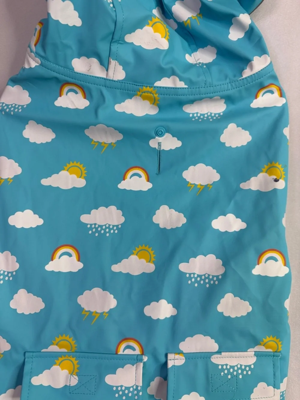 Blue Cloud & Rainbow Dog Raincoat - Brand Unspecified